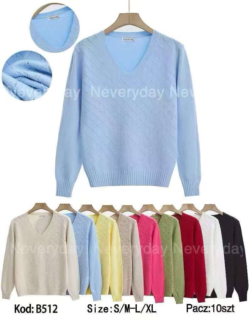Swetry damskie Roz S/M-L/XL. Mix kolor. Paczka 10 szt